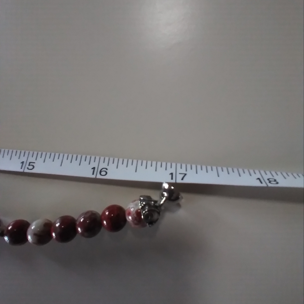 ✨️17" Picasso Jasper & Czech Glass🌺Flower Necklace ✨️ - Picture 6 of 9